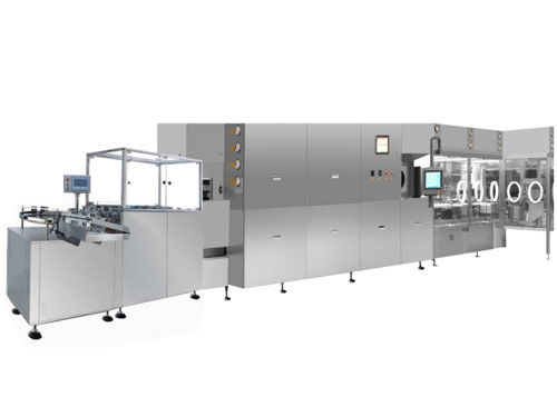 2~100ml粉針劑洗、烘、分裝、軋蓋、貼標生產線